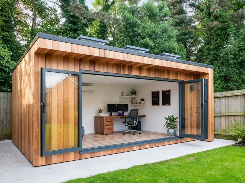 Bespoke garden studio with rooflights in Amersham AONB garden